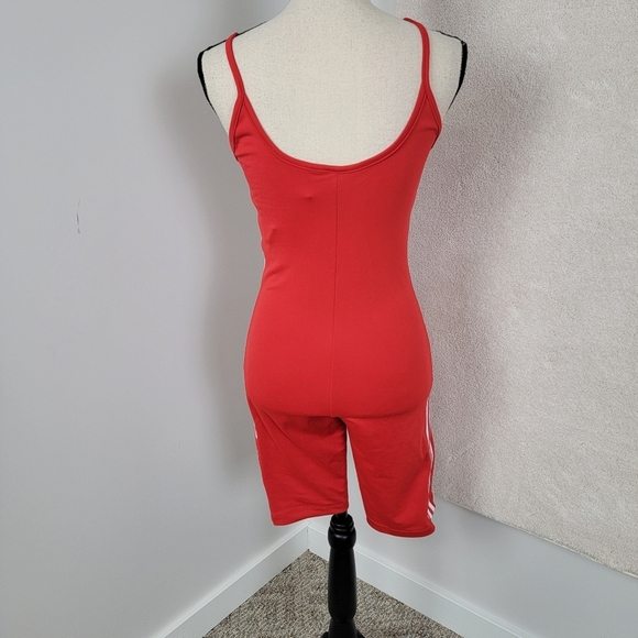 Adidas Women's Originals Lush Red And White Active Cycling Bodysuit Sz Small NEW - Picture 4 of 12